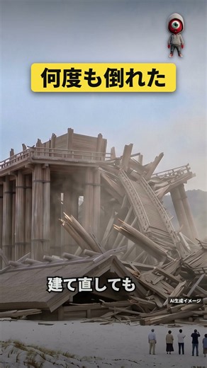風もないのに倒れた神社。出雲大社は昔、高さ48mあった #出雲大社 #日本 #古代文明