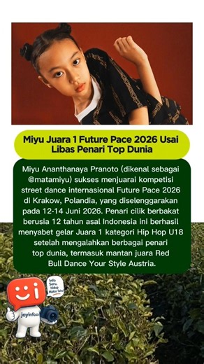 Miyu Juara 1 Future Pace 2026 Usai Libas Penari Top Dunia