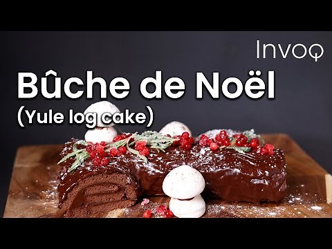 Bûche de Noël Recipe | Elegant French Yule Log with Chocolate & Nougat Filling #InvoqChef