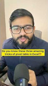 3 Pivot Tables Amazing Tricks | Excel Pivot Tables | Data Analysis #excel #exceltips #shorts