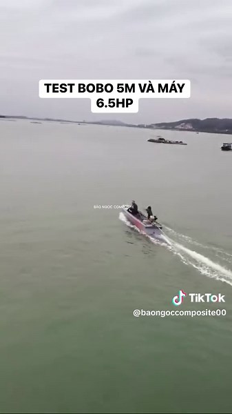 Thử Chạy Bobo 5M Cùng Máy 6.5HP Trên Sông Lớn