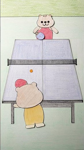 [paperdiy] Stop Motion Animation Cute Animal Paper Doll Ping Pong / blancpap