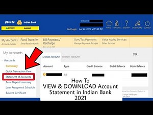 How To VIEW & DOWNLOAD Account Statement in Indian Bank 2021 | Indian Bank