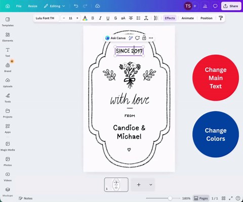 Editable Holiday Gift Tag Template | Canva Custom Doodle Tags | Minimalist Hand Drawn Gift Labels | Instant Download Printable
