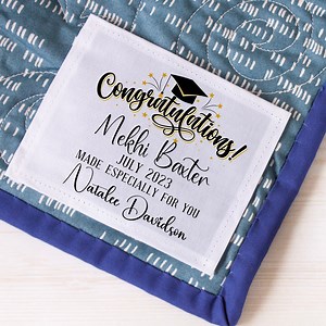 Graduation Quilt Label Available on Cotton or Polyester With Sew-on Backing Personalized for the Graduate and Maker - Etsy