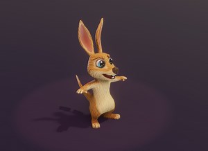 Cartoon Kangaroo Animated 3D Model