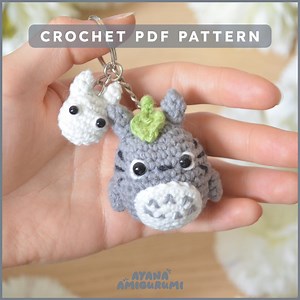 Crochet Pattern for Totoro and Chibi Totoro Keychain Tutorial PDF English Français Amigurumi - Etsy