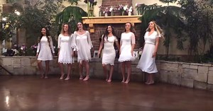Bride and her squad dish out free spirited dance at wedding