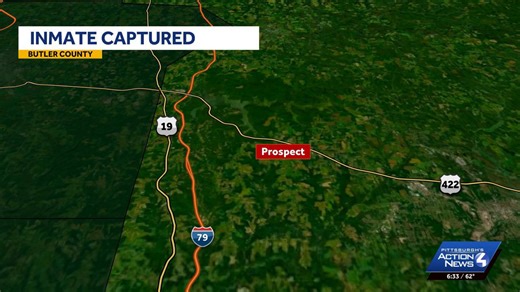 Inmate captured after brief escape during jail furlough in western Pa.