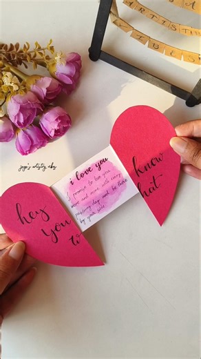 DIY Heart Slider Card 🩷#diy #cardmaking #craft #shorts