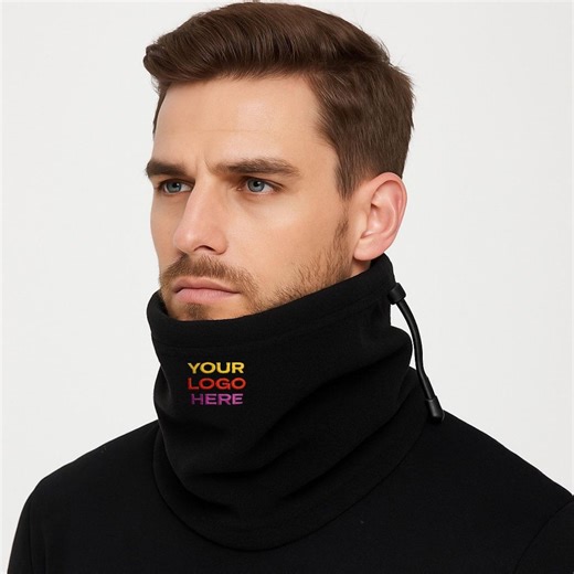 Custom Embroidered Fleece Neck Warmer-beanie: Recycled Winter Neck Warmer - Etsy