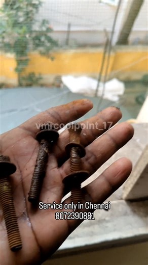 Gopi on Instagram: "“Outdoor Base Bolt Rust Repair 🔩” Anna Nagar chennai |Ac installation|Ac service|Gas leakage|Ac removing|Ac water wash|PCB Complaint|Fridge|washing machine|Inverter ac| . . . #acservicechennai#fridgeservice#washingmachineservice#homeservice#chennailife"
