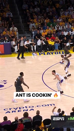843K views · 10K reactions | Turn. Rise. Splash.  Ant with the smooth turnaround to cap off a cold sequence! MIN-LAL | Live on ABC  | NBA | Facebook