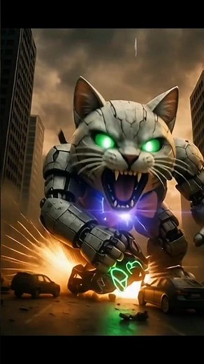 🤖Robot Cat Luna’s Rampage! Can Ronaldo Bring Her Back? 💥 #Shorts