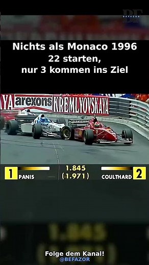 🏎️ Monaco 1996: 22 start, only 3 finish!