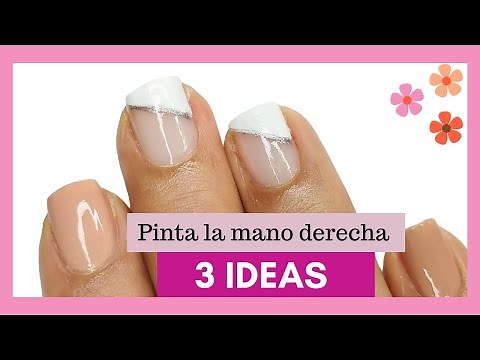 Cómo Pintar las Uñas con la MANO IZQUIERDA/Diseños de uñas cortas paso a paso para principiantes