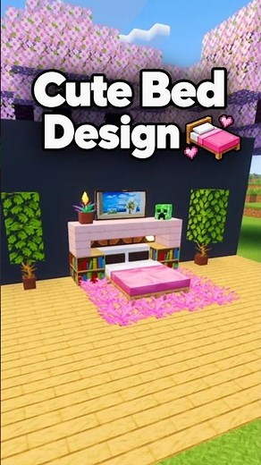 Minecraft - Cute Bed Design Build #minecraft #minecraftshorts