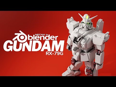 RX-79 Gundam - Mecha in Blender 3D Modeling Timelapse (no audio)