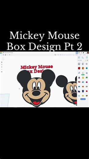 TinkerCAD Tips! Mickey Mouse Box Design Part 2. #tinkercad #tinkercaddesign #tinkercadtips #tinkercadtip #3dprinting