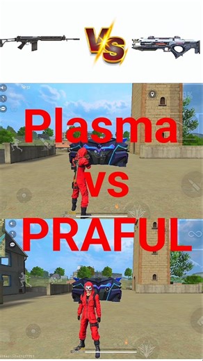 PRAFUL VS PLASMA 🔥🥶//FREE FIRE//GUN ABILITY TEST//WITCH GUN BEST