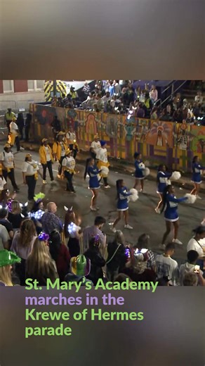 Check this out! St. Mary's Academy marched during the Krewe of Hermes parade. Tune into our parade stream on WWL plus or WWL's website. | WWLTV