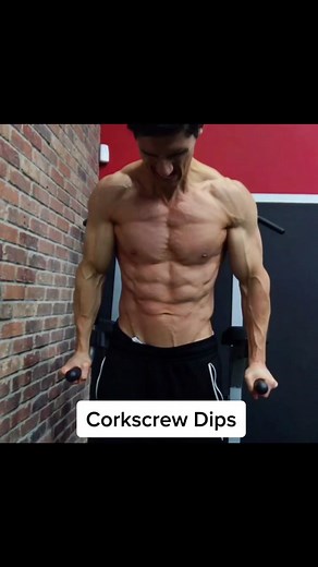 One of my all-time favorite ways to do dips. Don’t be afraid to dip your toe in the water and try the corkscrew dip next push/chest day. #workout #dips #chestday #obliques #flex #calisthenics #athleanx