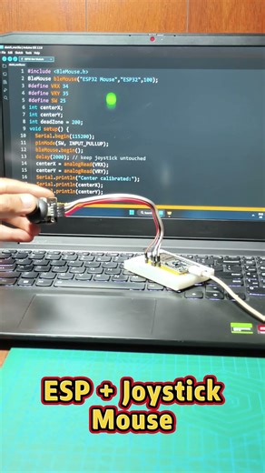 ESP32 Bluetooth Mouse 🤯 | Control PC with Joystick! #shorts