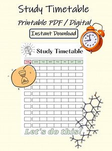 Study Timetable Instant Download Printable Digital Download Student Revision Planner Schedule Organiser Planner Time Table to Print - Etsy