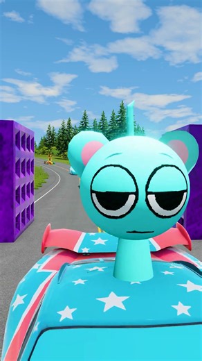 Pixar Cars Characters in Hilarious Chaos vs The Twin Purple Spike Challenge – BeamNG.drive