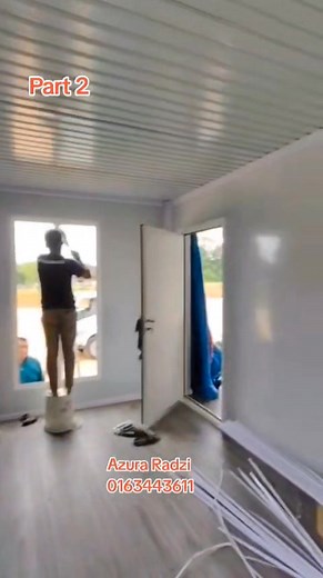 24K views · 351 reactions | Projek ni kami lock dengan 7 1/2 cabin, terus naik bangunan. Modular style, bossku—kerja laju, kualiti maintain, hasil steady! Kami hanya buat pemasangan cabin shj. Lain2 owner buat sendiri. #cabinbyazura #AsiaEdar #azuraradzi #prefabcabin #ModularHouse #villacontainer #pitchroof | Modular House | Facebook