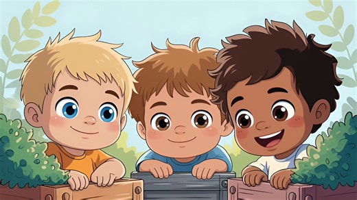 Children Peeking, Curiously Watching, Group Of Kids. Free Stock Video