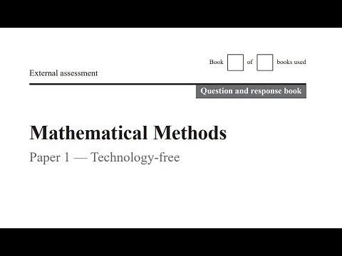 QCAA: 2020 Math's Methods external exam paper 1 short response (part 1)