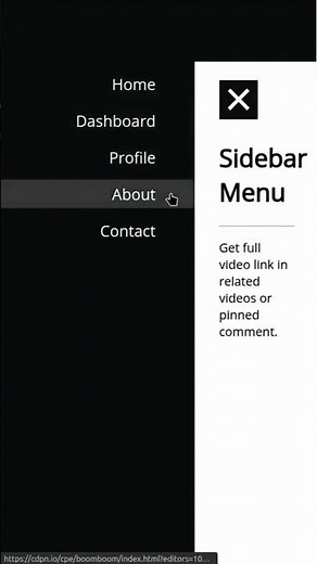 Sidebar navigation menu using HTML, CSS & JavaScript