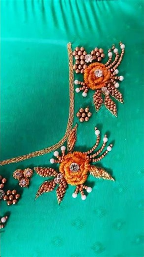 bullion knot stitch neck pattern 💐💐