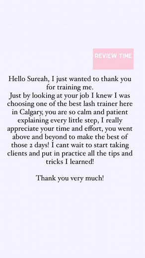 Student Review after attending my Infusion Pro Canada Lash Lift & Tint and Brow Lamination Course. I absolutely love this side of business, mentoring others in the beauty industry. Our training program is designed for new students entering into the lash and brow world, and also offered is a conversion course for those already trained, but wanting to increase their knowledge and techniques. DM me for all training inquiries! Loft Esthetics by Sureah | Loft Esthetics by Sureah | Facebook