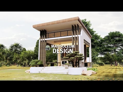 Mausoleum Design - Modern Elevated Mausoleum Design EP3