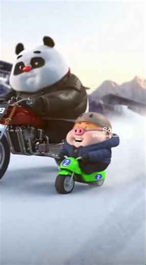 Panda vs Pig Motorcycle Race in the Snow | Funny 8K Realistic Animal Race – Panda Wins! 2