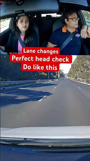 Lane changes and head check method. #drivinglessons