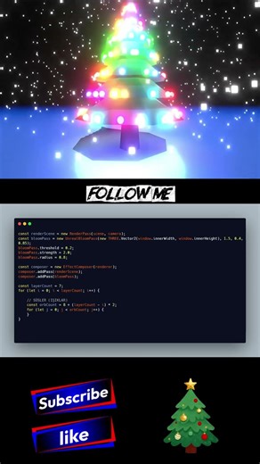 I coded a REALISTIC Christmas Tree! 🎄✨#newyear2026 #coding #shorts