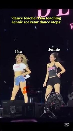 Lisa teaching Jennie rockstar steps #blackpink #lisa #jennie #trending #fypシ゚viral #unfrezzmyaccount