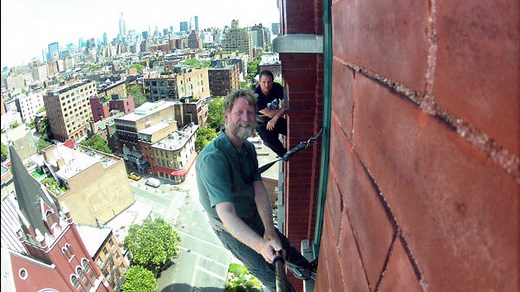 Shooting a Story on a Window Cleaner