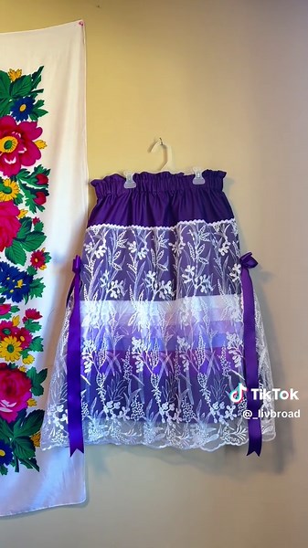 Lace Overlay Ribbons Skirt Creation