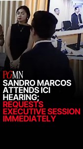 Congressman Sandro Marcos appeared before the ICI hearing today, accompanied by his legal counsel. Under oath, Marcos confirmed his identity and position as the first district representative of Ilocos Norte. During the proceedings, Marcos, through his legal counsel, requested an executive session, citing the need to share sensitive information that could potentially compromise further investigations. "Our client has already submitted himself voluntarily, and would like to share as much informati