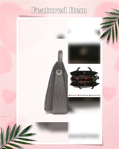 Fashionable and luxurious woven pattern casual versatile black woven pattern daily commuting cowh...