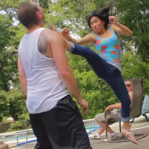 DeadlyDymes on Instagram: "FACE KICK Knock him out. Amerikick.com #johnwick #ballerina #cosplay #marvel #blackwidow #samurider #killbill #brucelee #residentevil #fightscene #actionheroine #wonderwoman #galgadot #crouchingtiger #jackiechan #segal #jetlee"