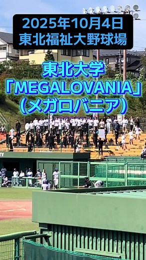 東北大学応援風景【メガロバニア】（2025年10月4日） YouTubeもやってます！ ⬇️ #滝沢villageチャンネル プロフィールURLをタップ🎶 チャンネル登録もお待ちしております✨ #大学野球 #甲子園 #東北大学 #東北大
