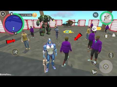 Rope Hero Cheatground MOD (Rope Hero Fights Giant Green Robot and Mafia) - Purple Gangster Army - HD