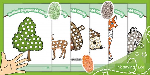 Woodland Fingerprint Art Activity