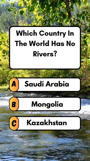 Which Country In The World Has No Rivers? #quiz #fun #puzzle #brainteaser #fblifestyle #knowledge #socialmedia | Unicbox Lagecy