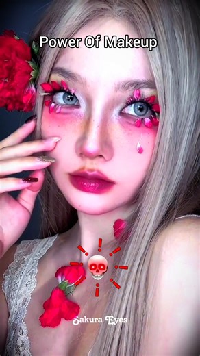 Power Of Makeup ☠️☠️☠️#makeup #sakuraeyes #trollface